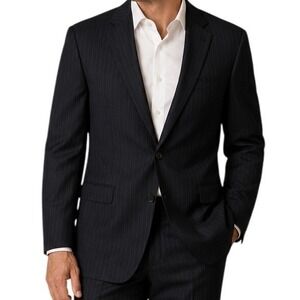 Lauren Ralph Lauren Dark Grey Pinstripe 100% Wool Suit Jacket Men's 38L